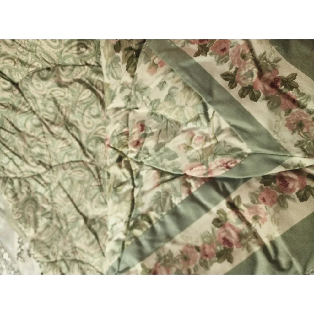 Vintage Laura Ashley Cottage Rose Paisley Twin Comforter Shams Bedskirt